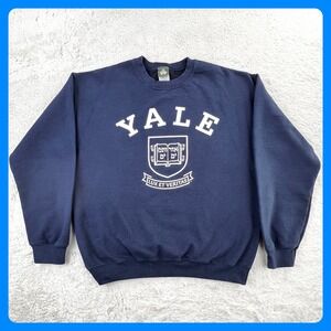 Vintage Yale University Sweatshirt Men's MEDIUM Navy Blue IvySport